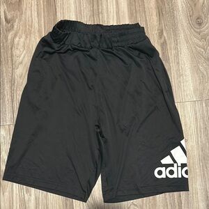 Adidas Black Athletic Shorts Lightweight Elastic Fit